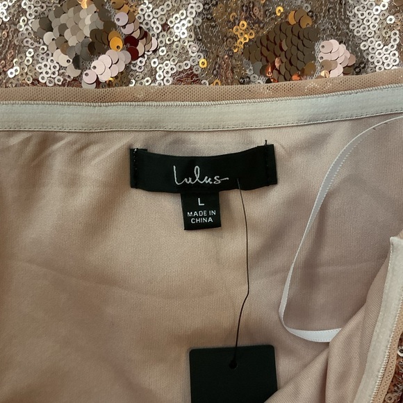 🩵 NWT Glamorous Lifestyle Rose Gold Sequin Strapless Bodycon Dress - Picture 5 of 6